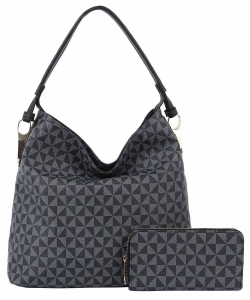 Fashion Monogram 2-in-1 Shoulder Bag Hobo LMN0191W BLACK /
